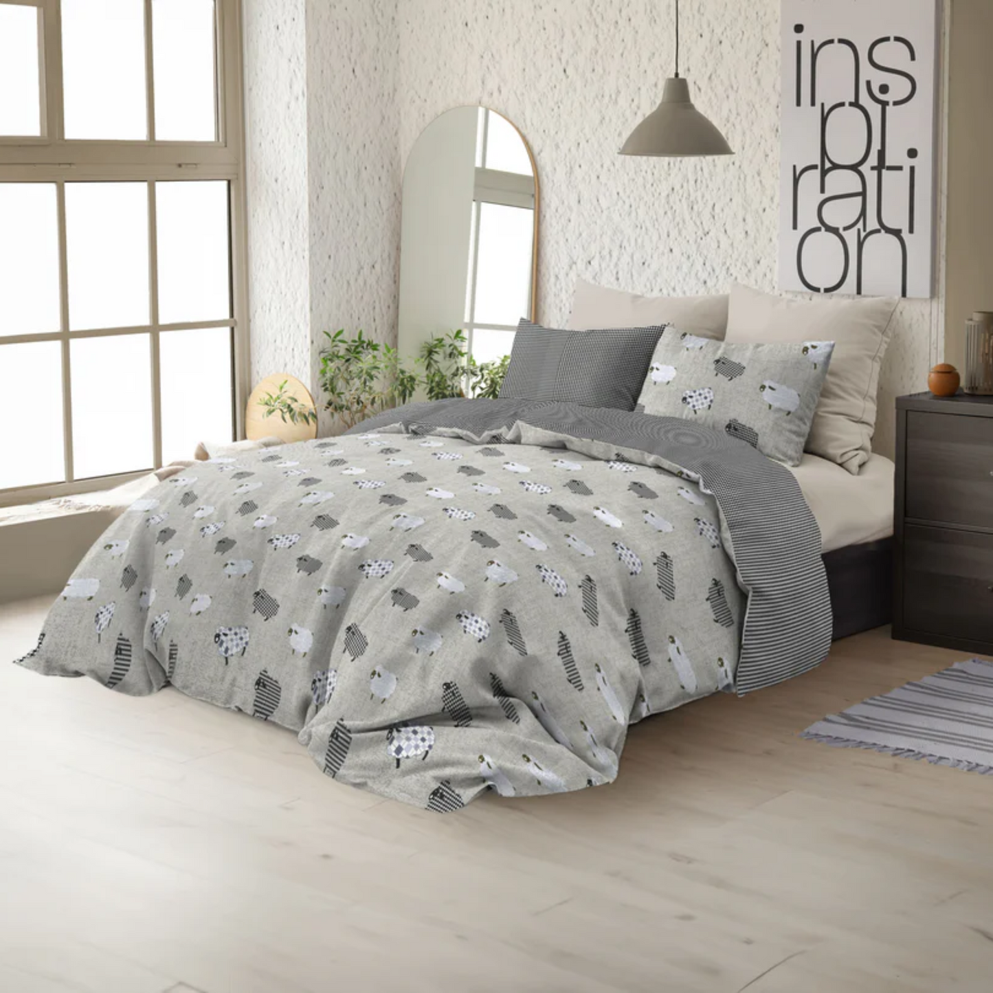 Parure Copripiumino Infinity Pecorelle 100% puro cotone