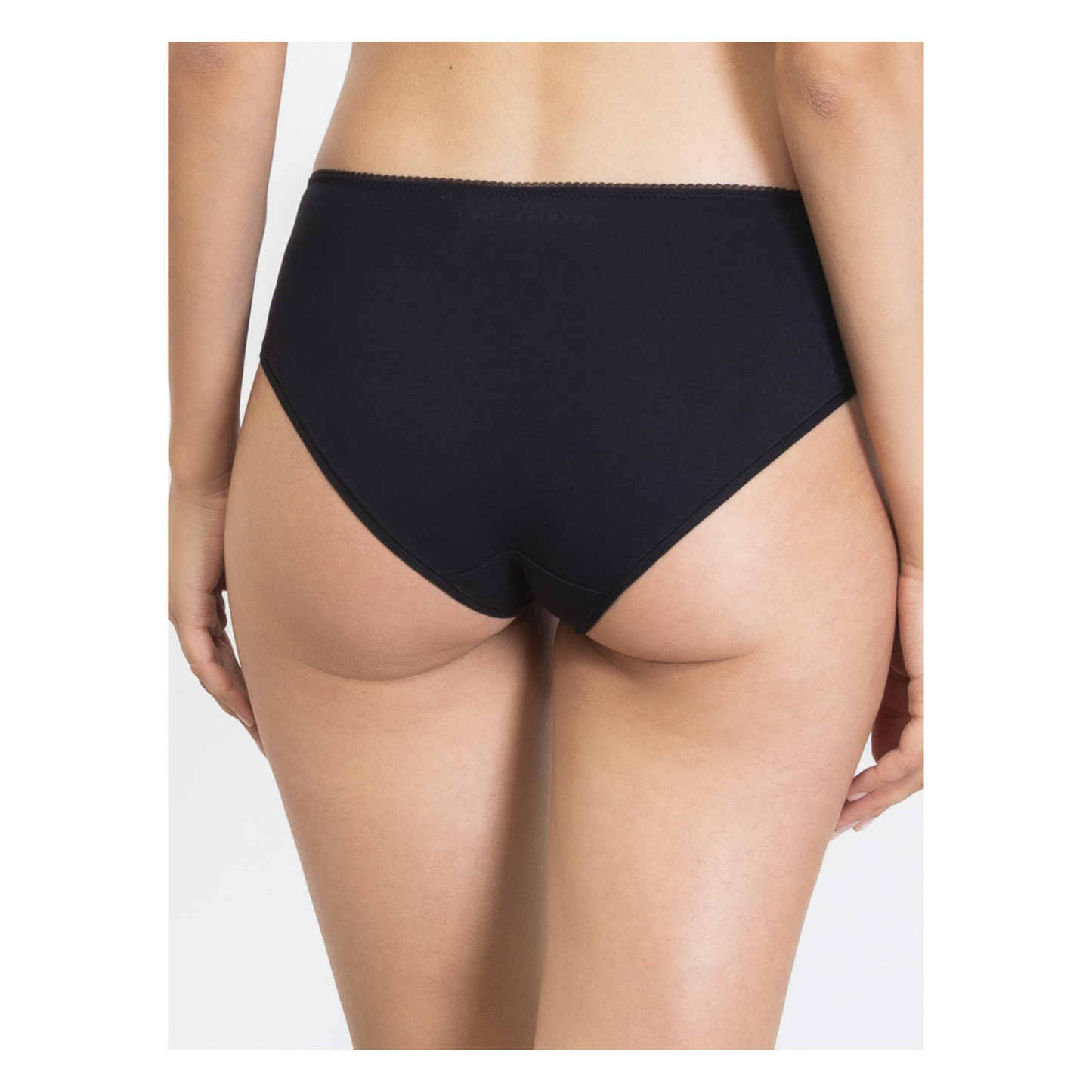 3 pack slip donna a vita alta con fiocco decorativo colore nero dietro