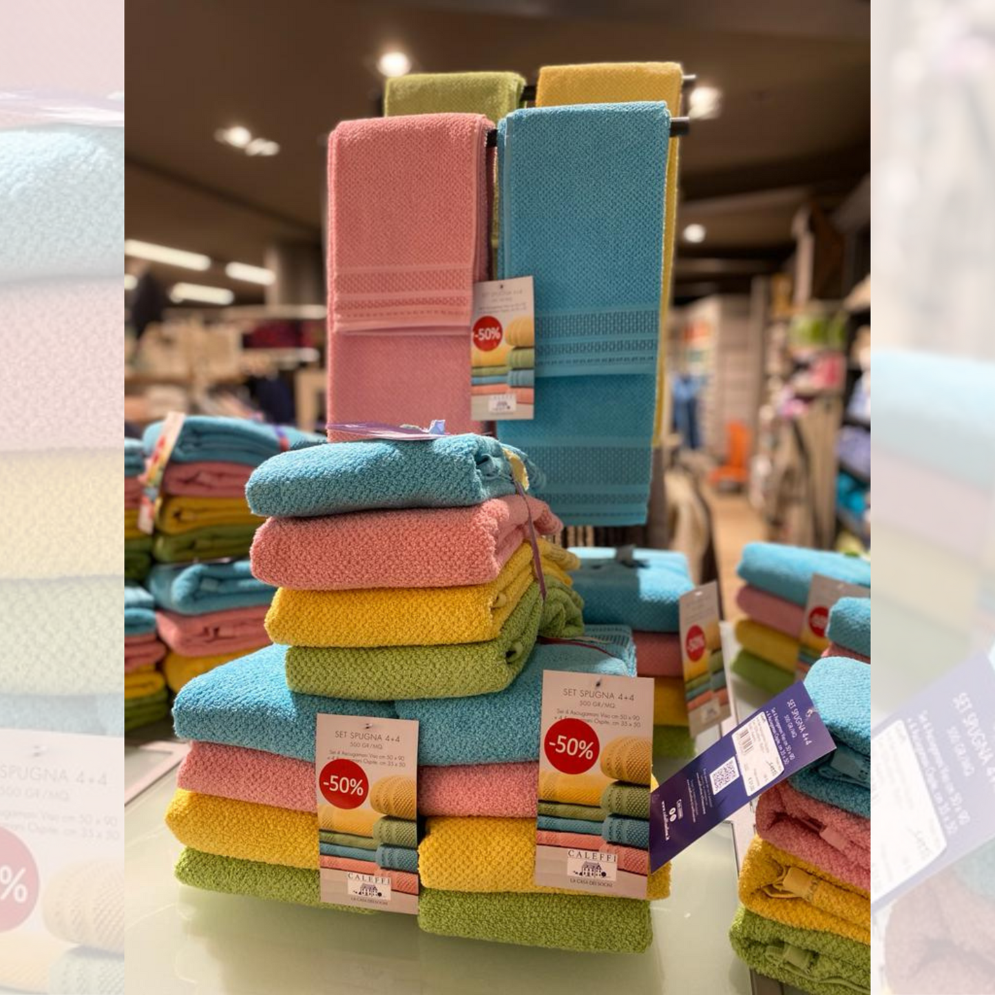 4+4 Set Asciugamani Spugna Gim 100% cotone