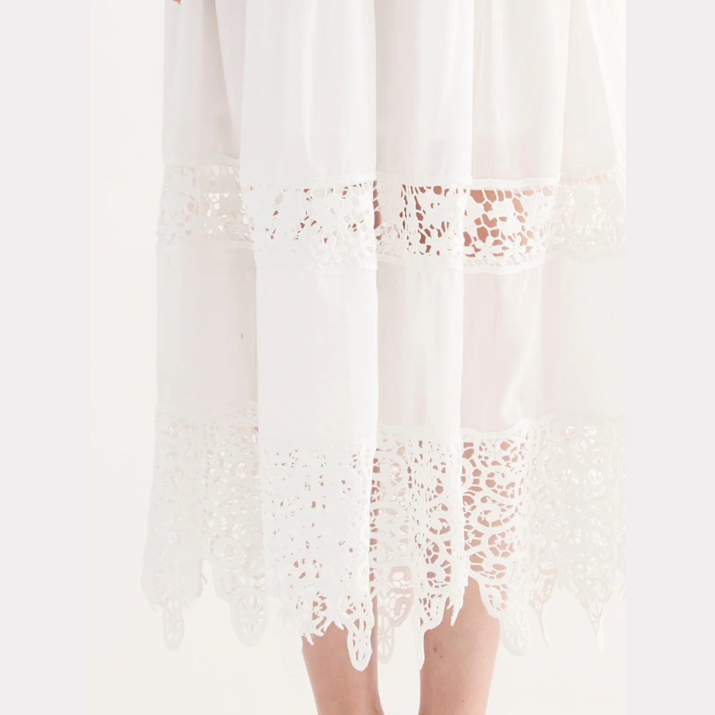 Abito Lungo Cotone Macramè SY82