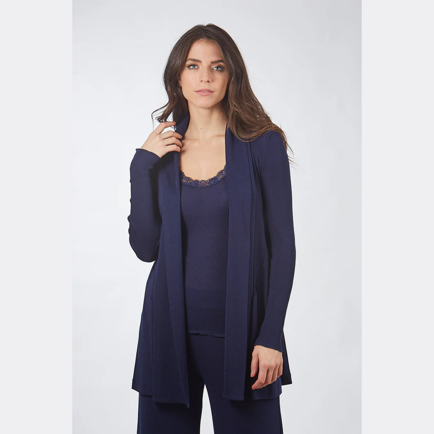 Cardigan Lungo in Lana e Seta 3463