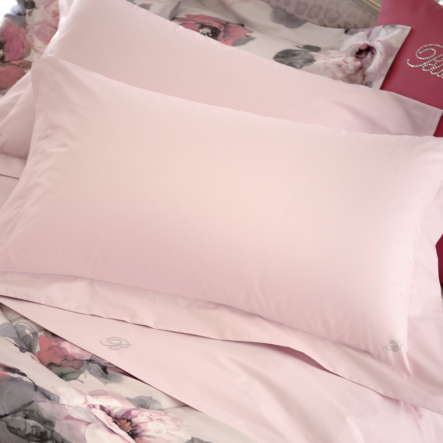 Completo Copripiumino in percalle Blu Valentina