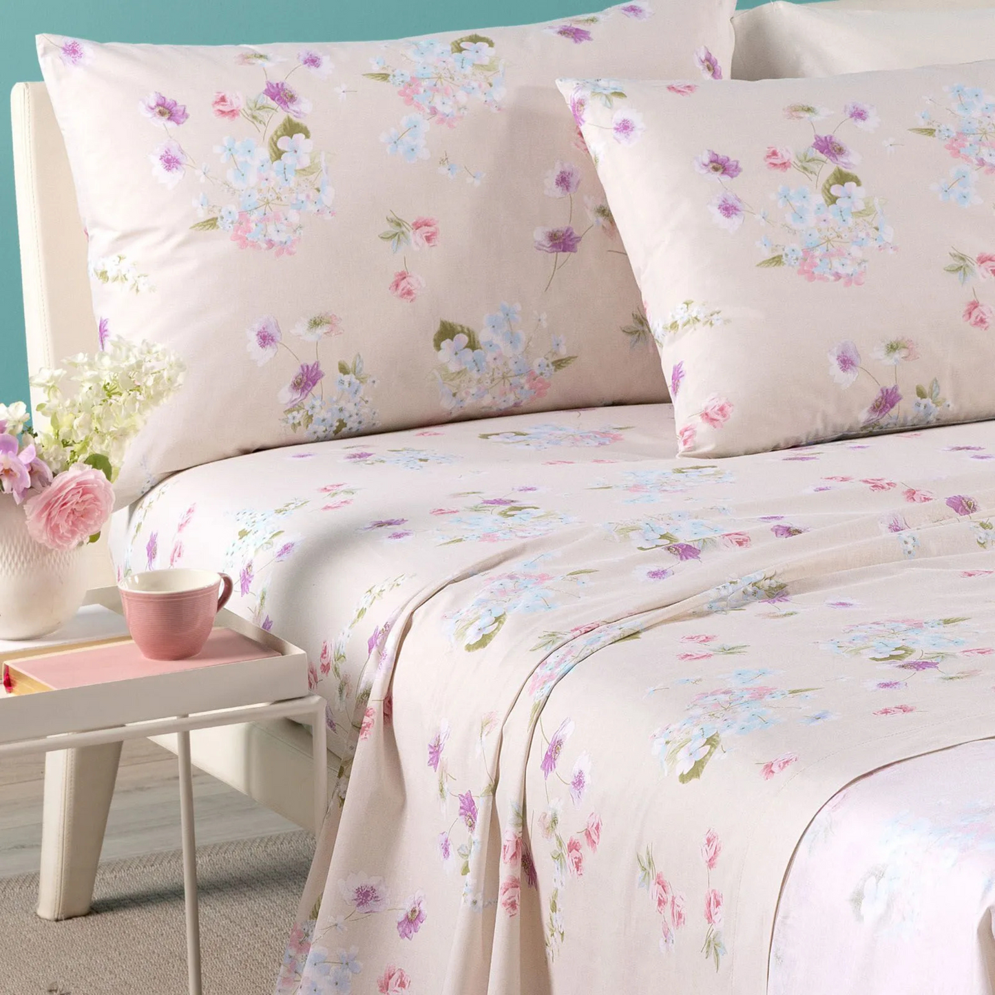 Completo Lenzuola Damasco 100% Cotone