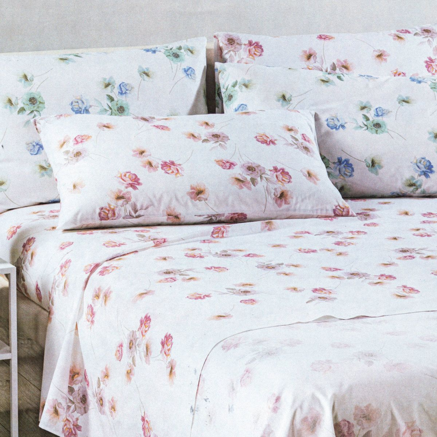 Completo Lenzuola Flores 100% cotone