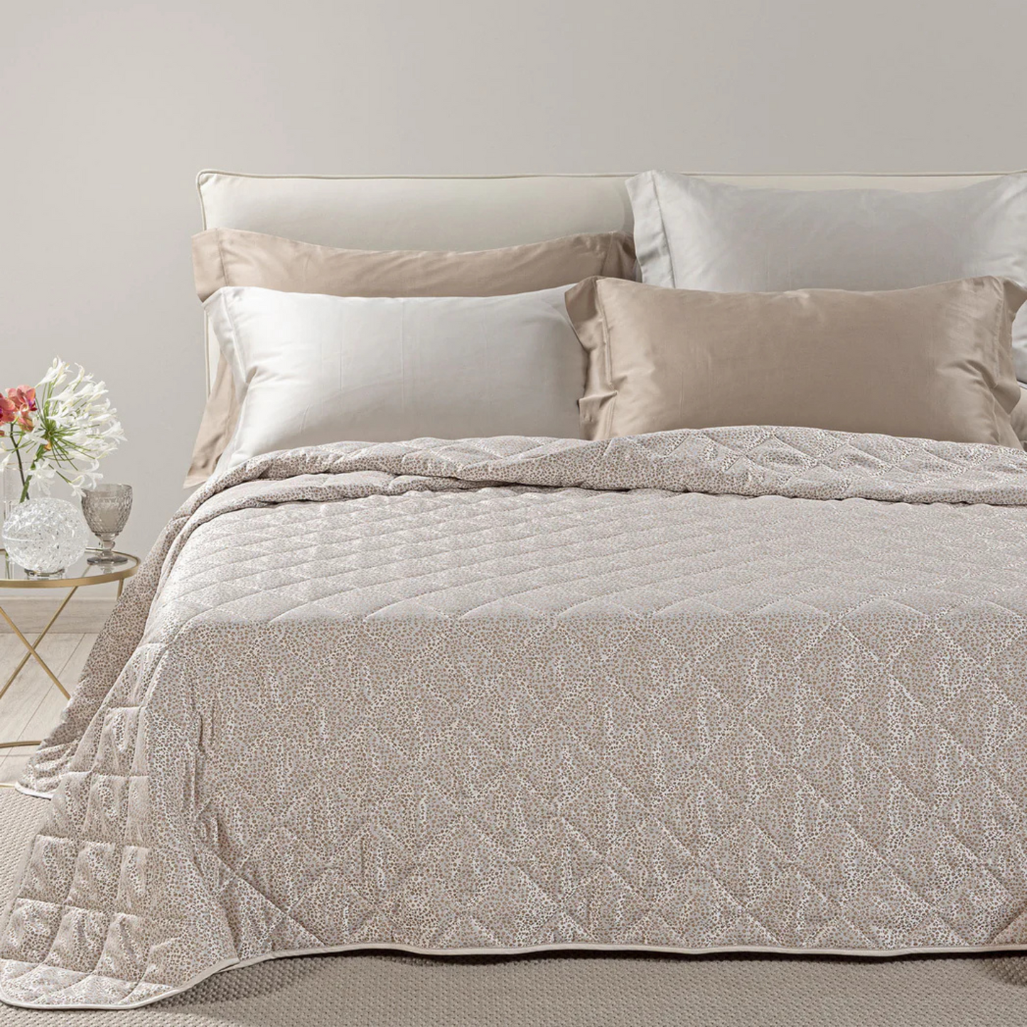 Copriletto Perleè 100% Raso Jacquard di cotone
