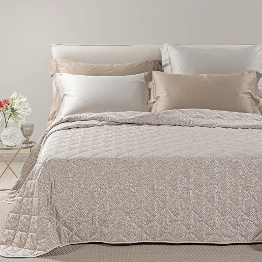 Copriletto Perleè 100% Raso Jacquard di cotone