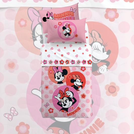 Copriletto Trapuntato Minnie Flowers 100% Cotone