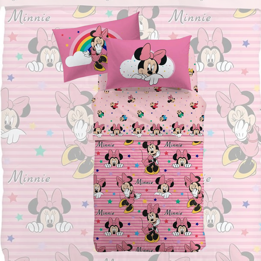 Copriletto Trapuntato Minnie Rainbow 100% Cotone