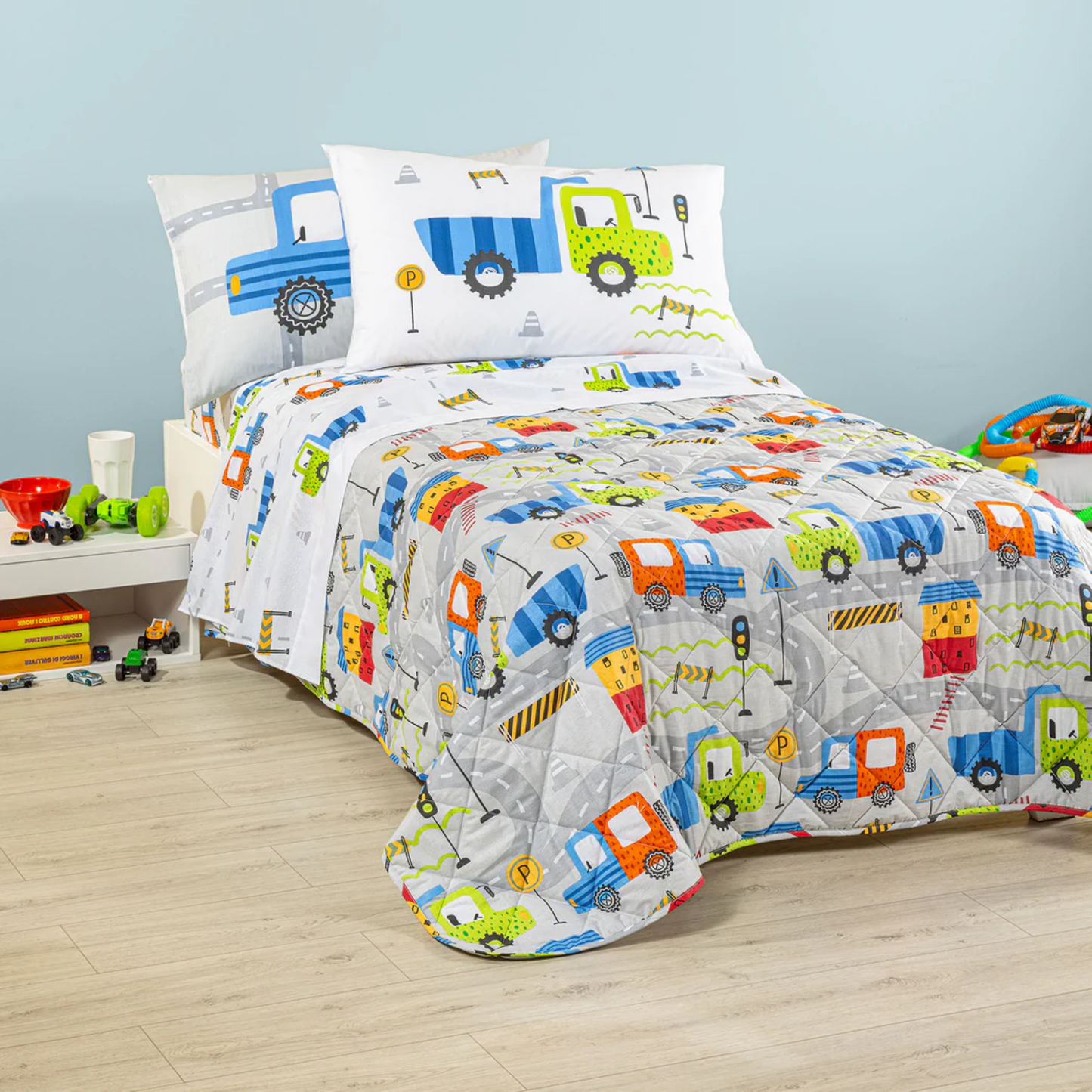 Copriletto trapuntato City Car Kids 100% cotone