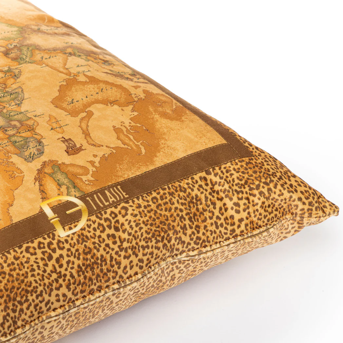 Cuscino Geo Leopard in Microfibra di Velluto