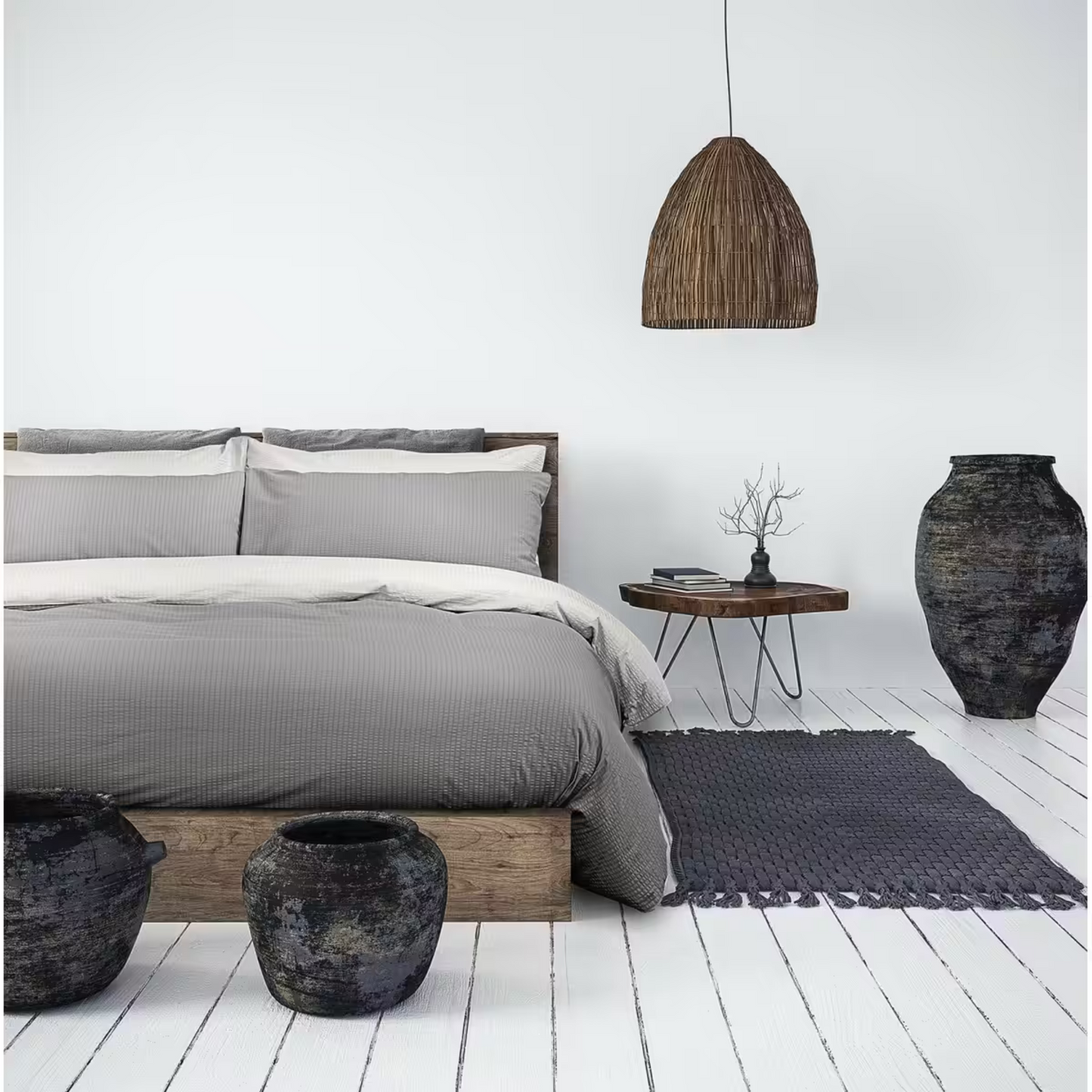 Parure copripiumino Seersucker-no stiro Bicolor 100% cotone