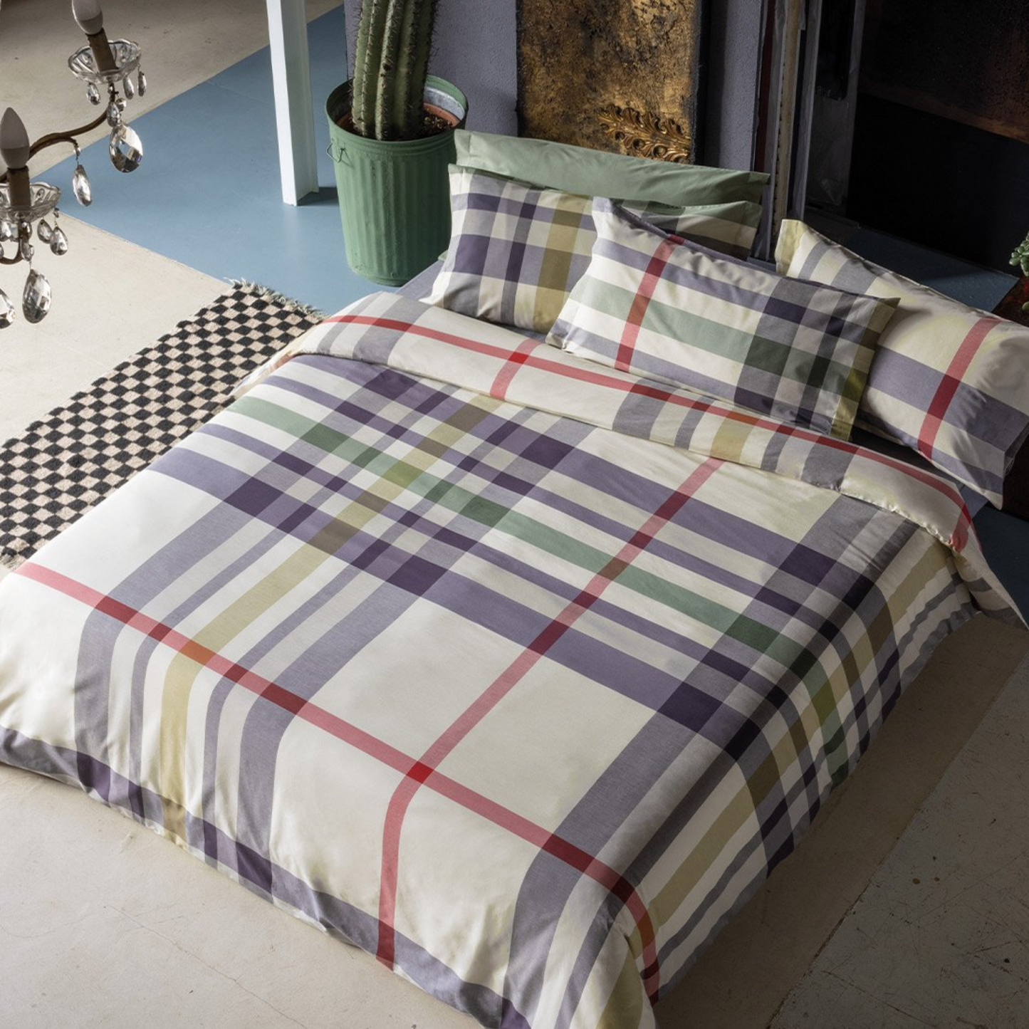 Parure copripiumino Baxter 100% cotone pettinato tinto in filo