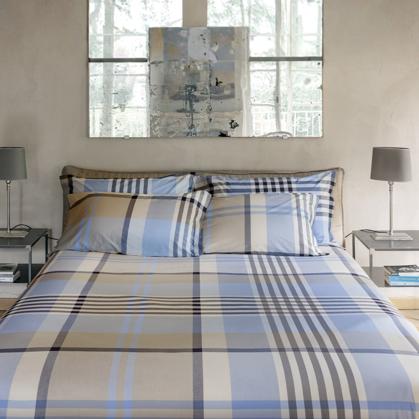 Parure copripiumino Lucan 100% cotone pettinato tinto filo