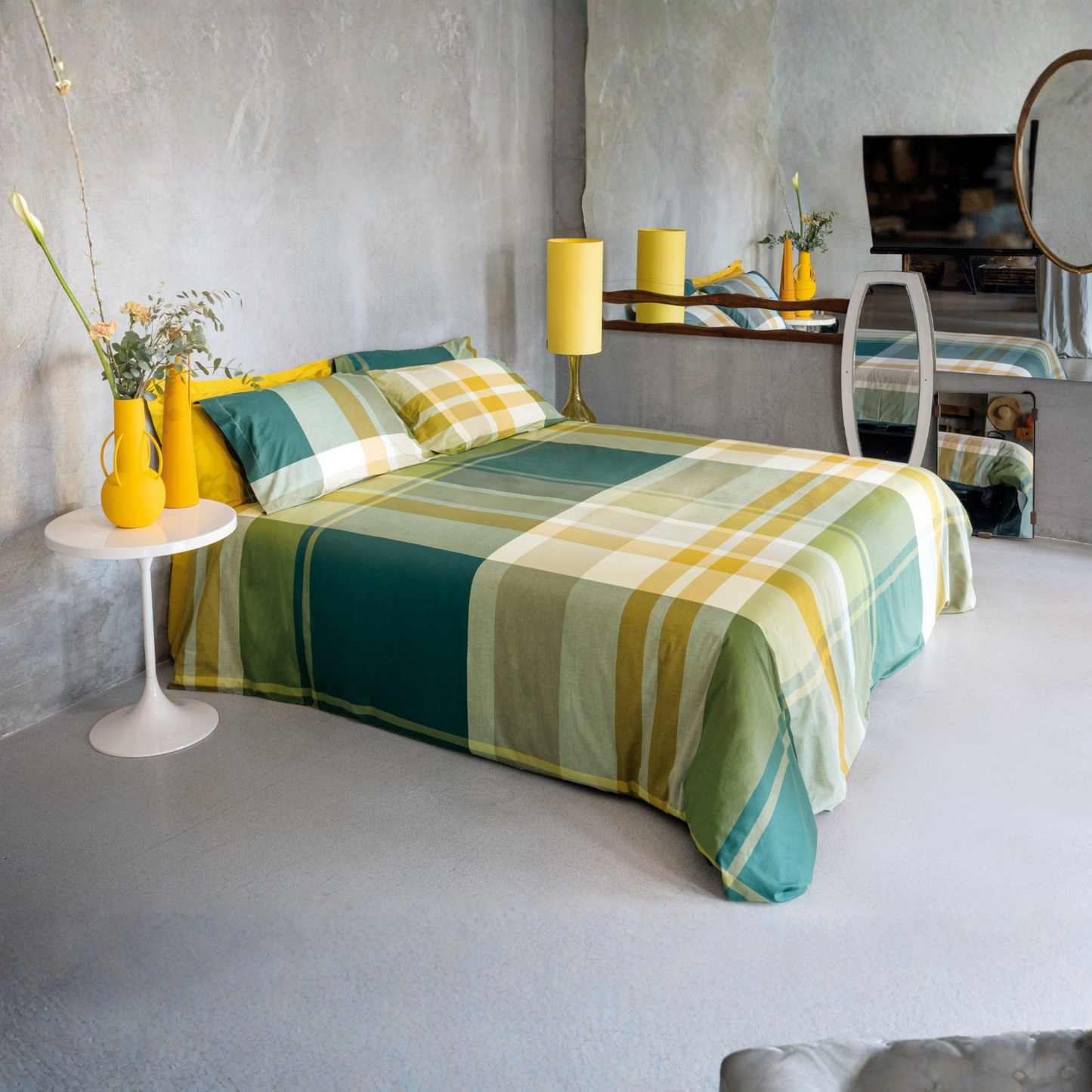 Parure copripiumino Tolomeo 100% cotone pettinato tinto filo