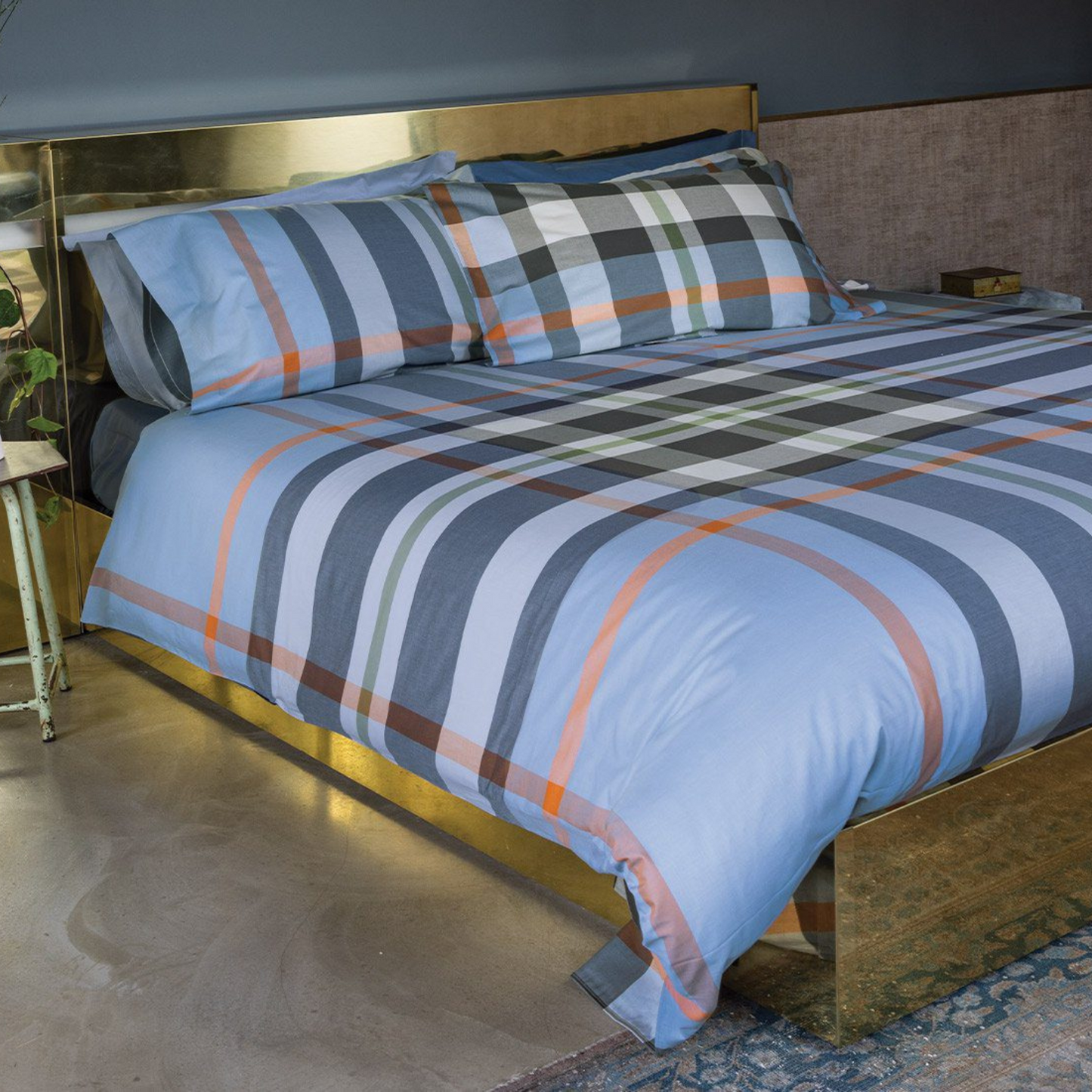 Parure copripiumino River 100% cotone pettinato tinto filo