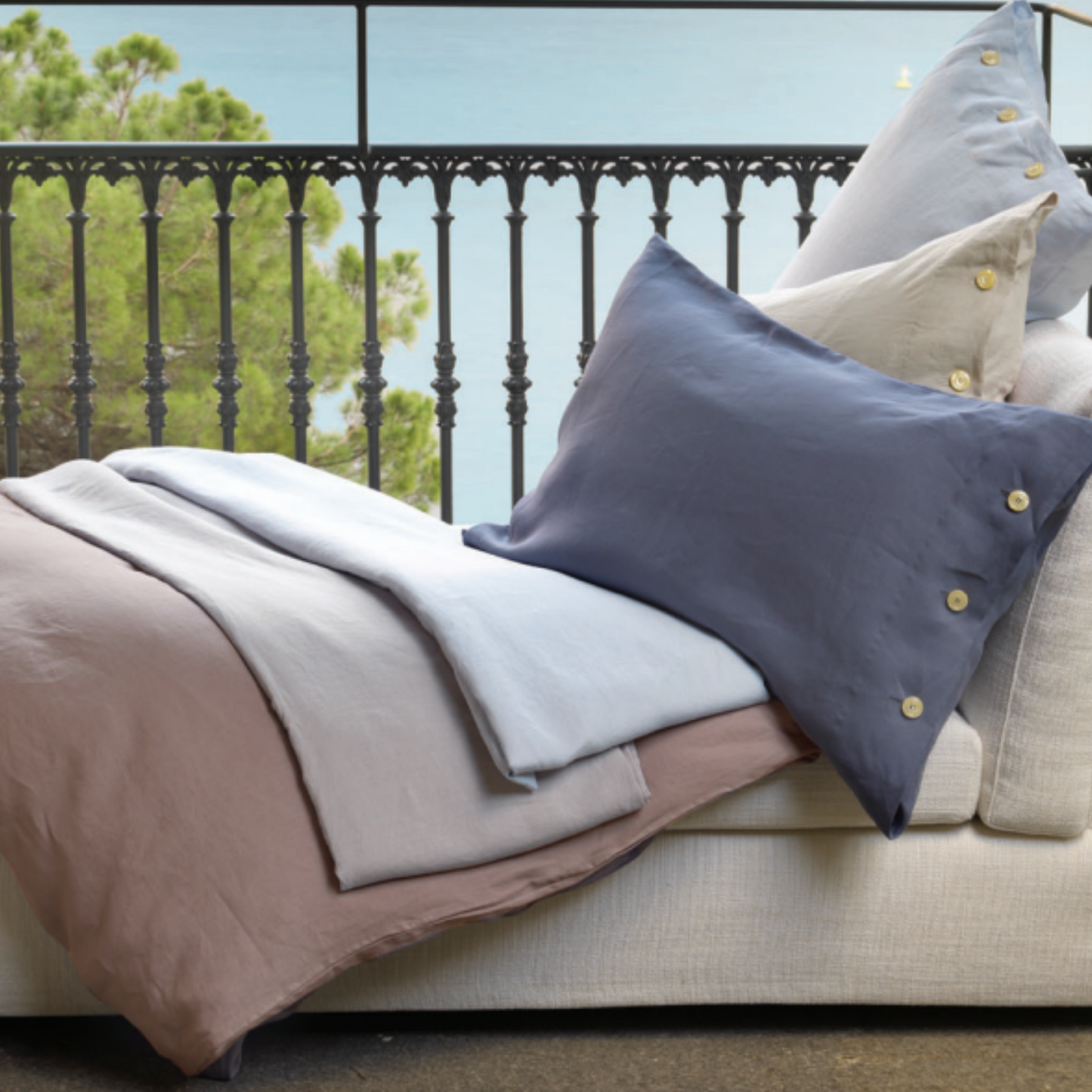 Parure Copripiumino Violino 60% lino 40% cotone