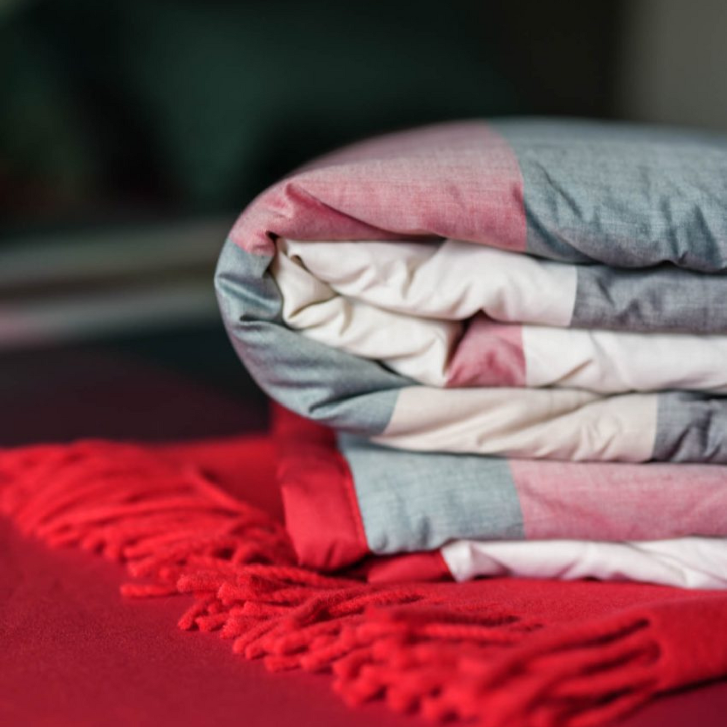 Plaid imbottito Oslo tinto in filo 100% cotone Fine Serie
