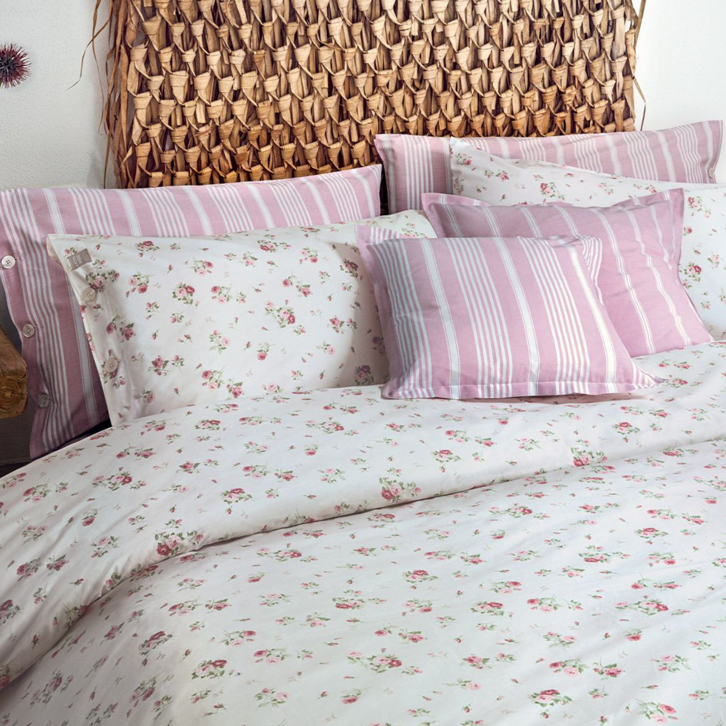 Completo Copripiumino Rosalin 8404 Stampato Fine Serie