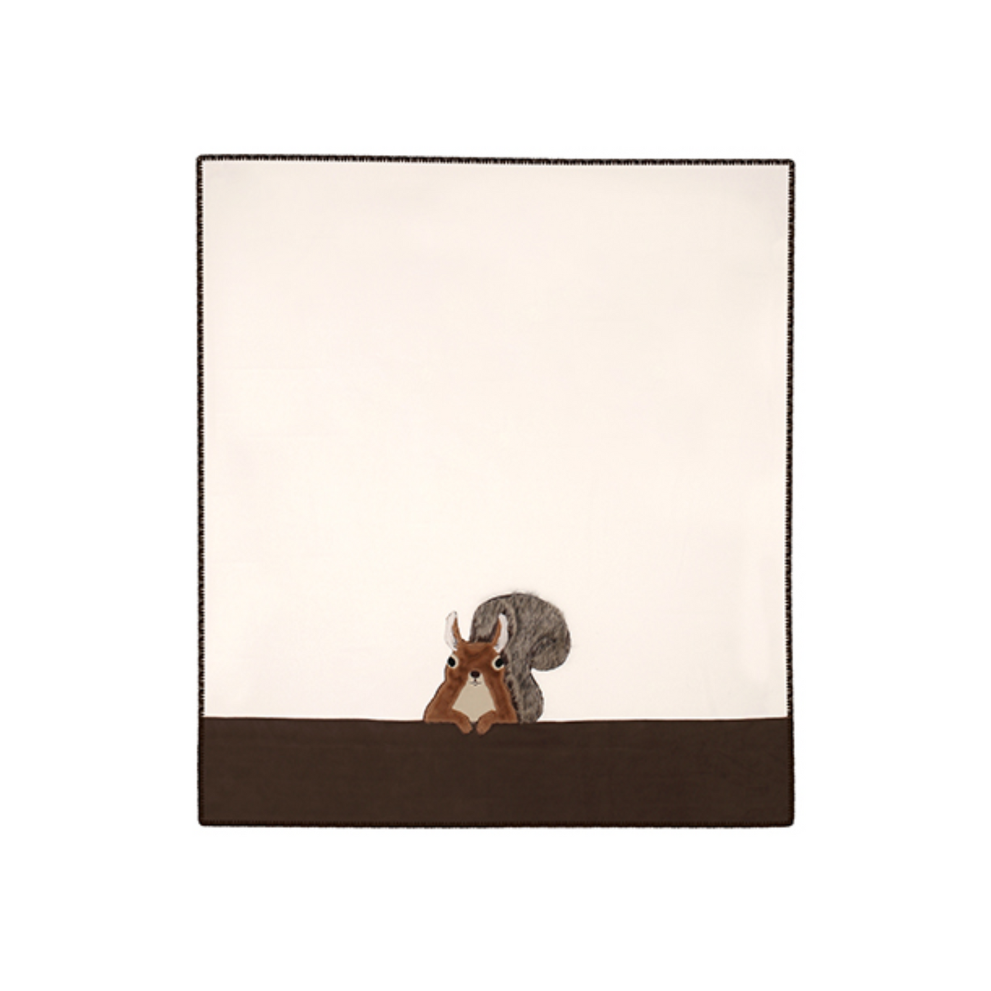 Plaid in pile con ricamo Winter Squirrel 6M35124