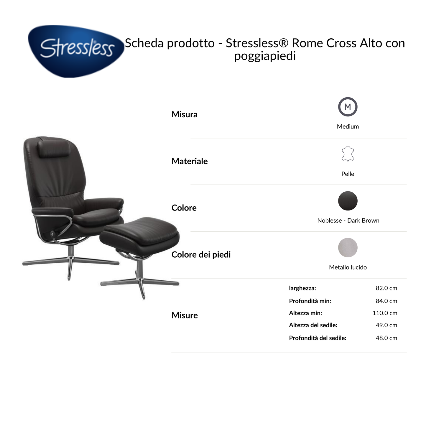 Rome High Beck con poggiatesta + Pouf