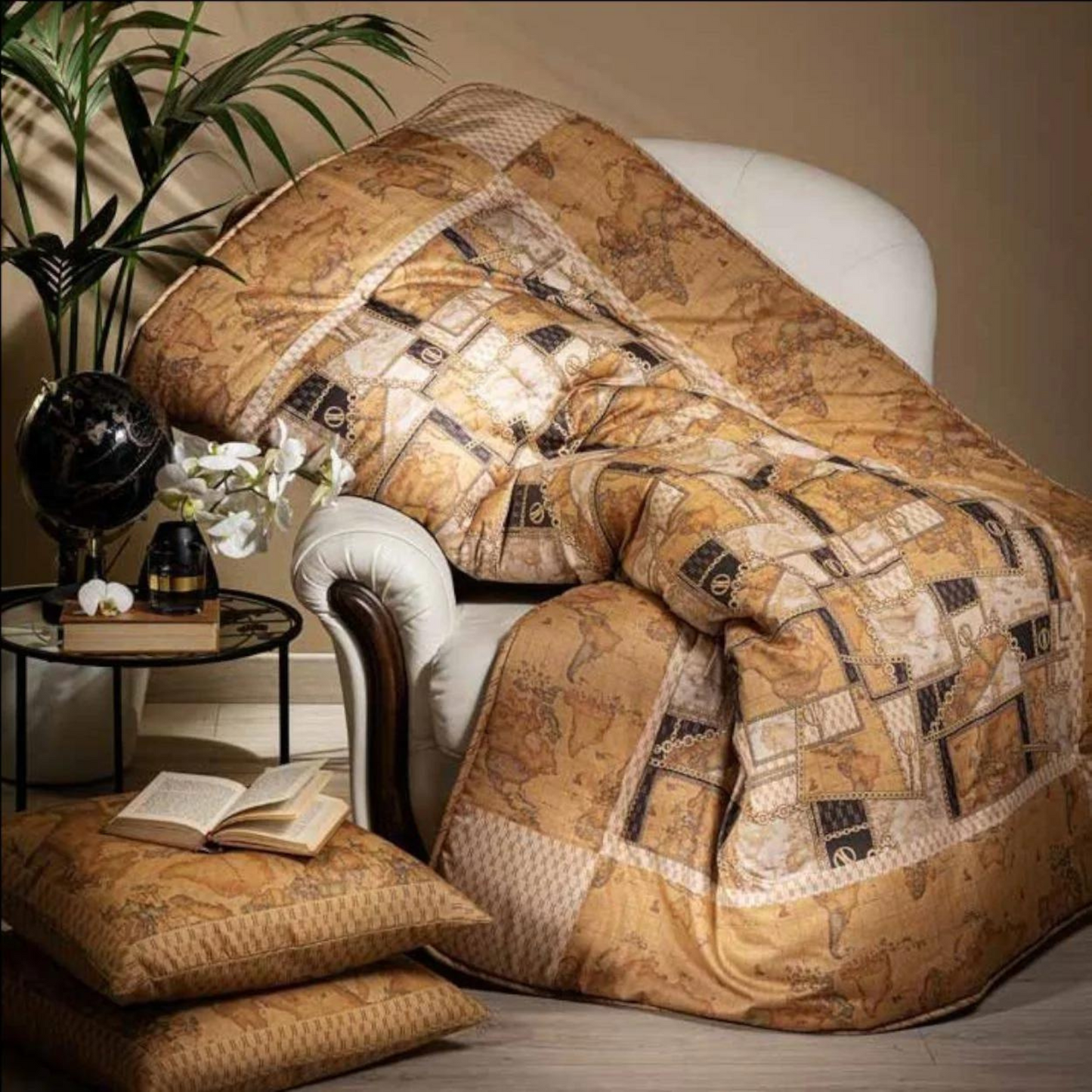 Plaid Geo Chain in Raso di Puro Cotone