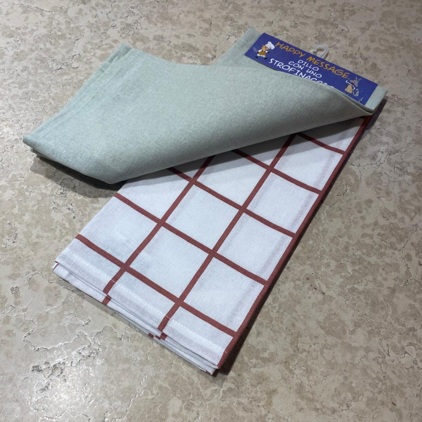 Set 2 strofinacci "Sono in forma" 100% cotone