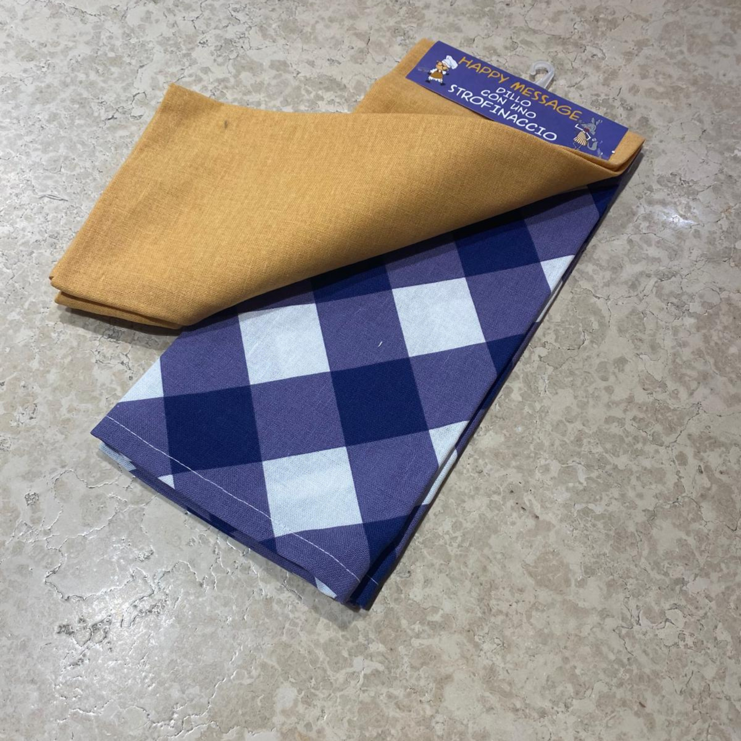 Set 2 strofinacci "Cerco qualcuno" 100% cotone