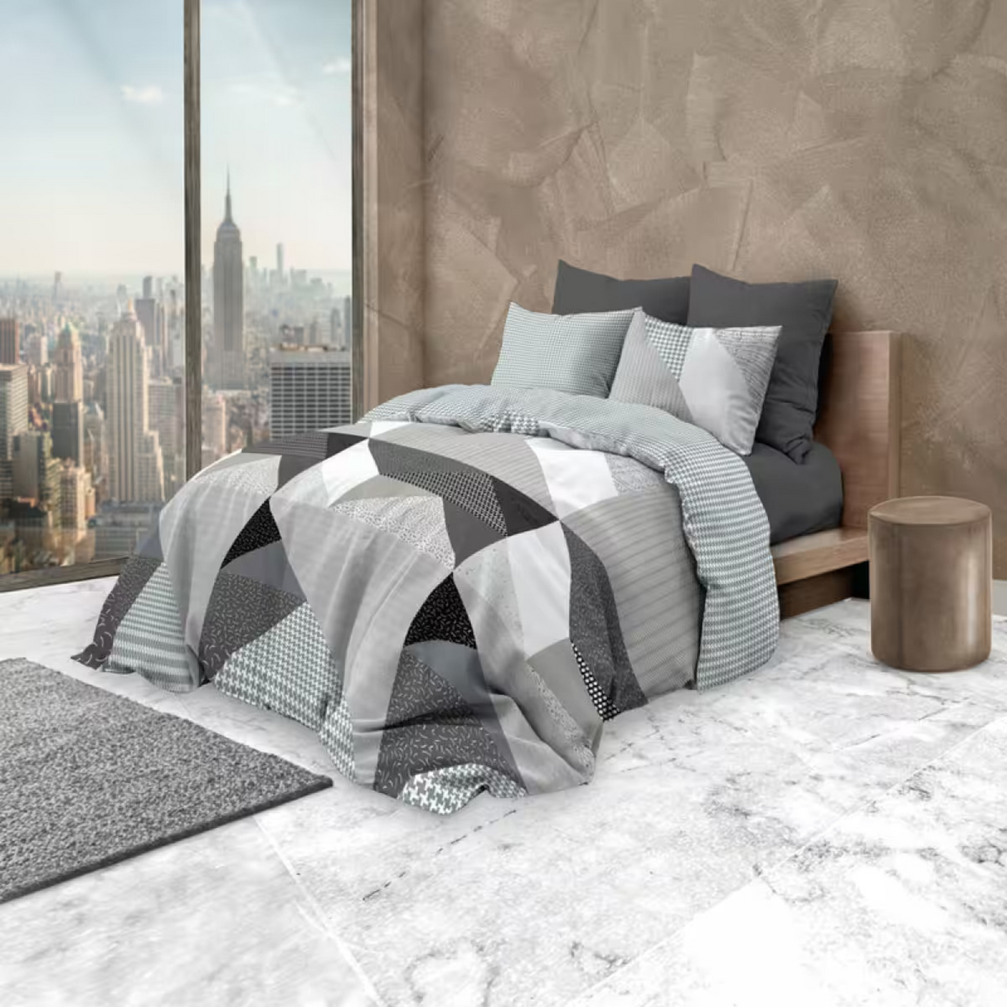 Parure Copripiumino Infinity Astratto 100% cotone Daunex