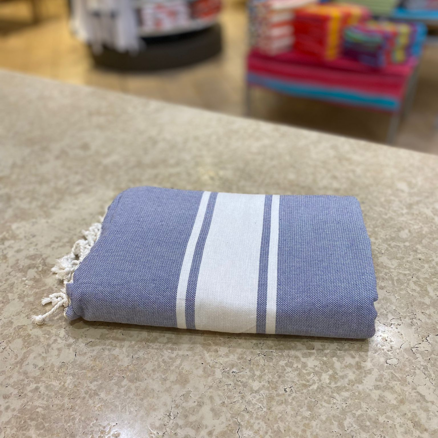 Telo Mare Fouta Terry tinto in filo frange