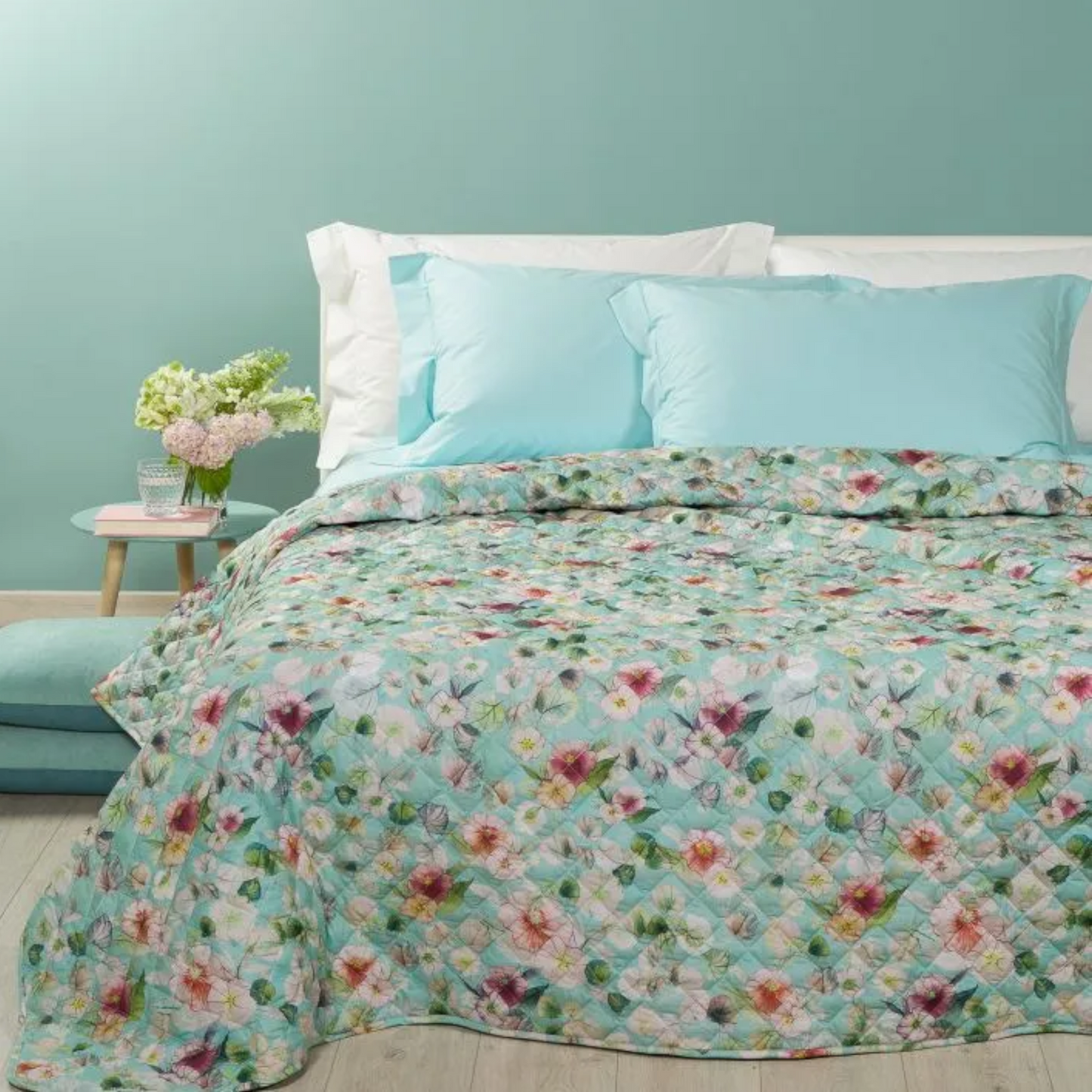 Copriletto trapuntato Jasmine 100% cotone