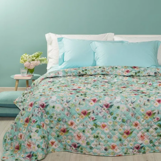 Copriletto trapuntato Jasmine 100% cotone