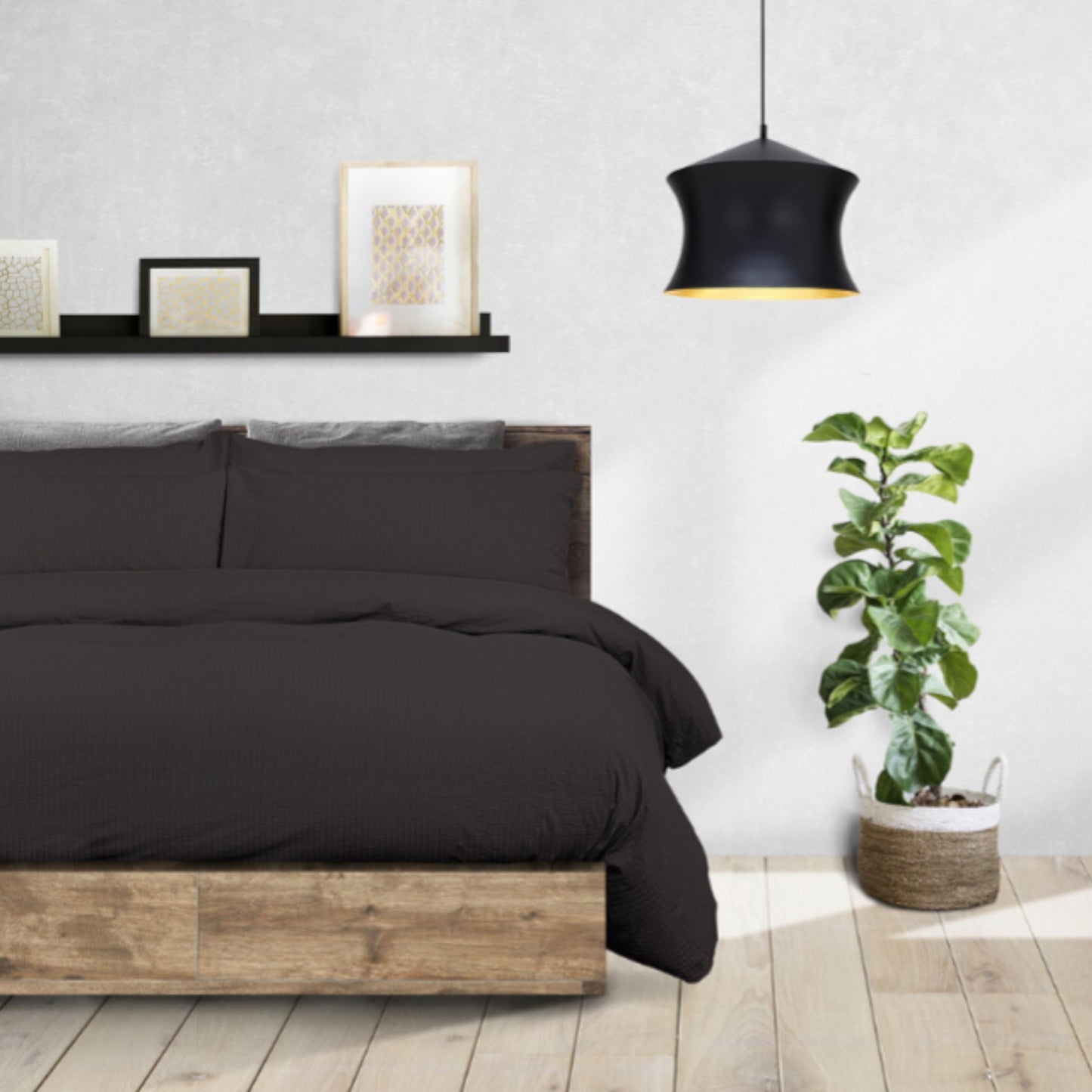 Parure copripiumino piazza e mezza Seersucker-no stiro 100% cotone