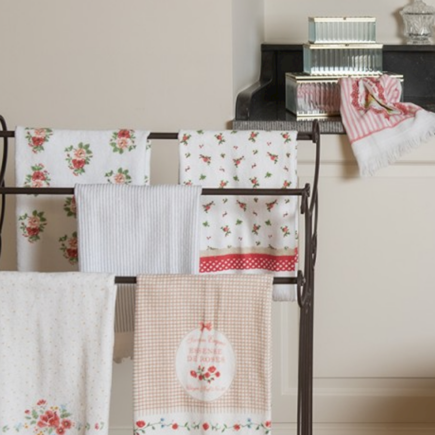 Asciugamano da Cucina Rose Rosse CT012 in Spugna 100% Cotone