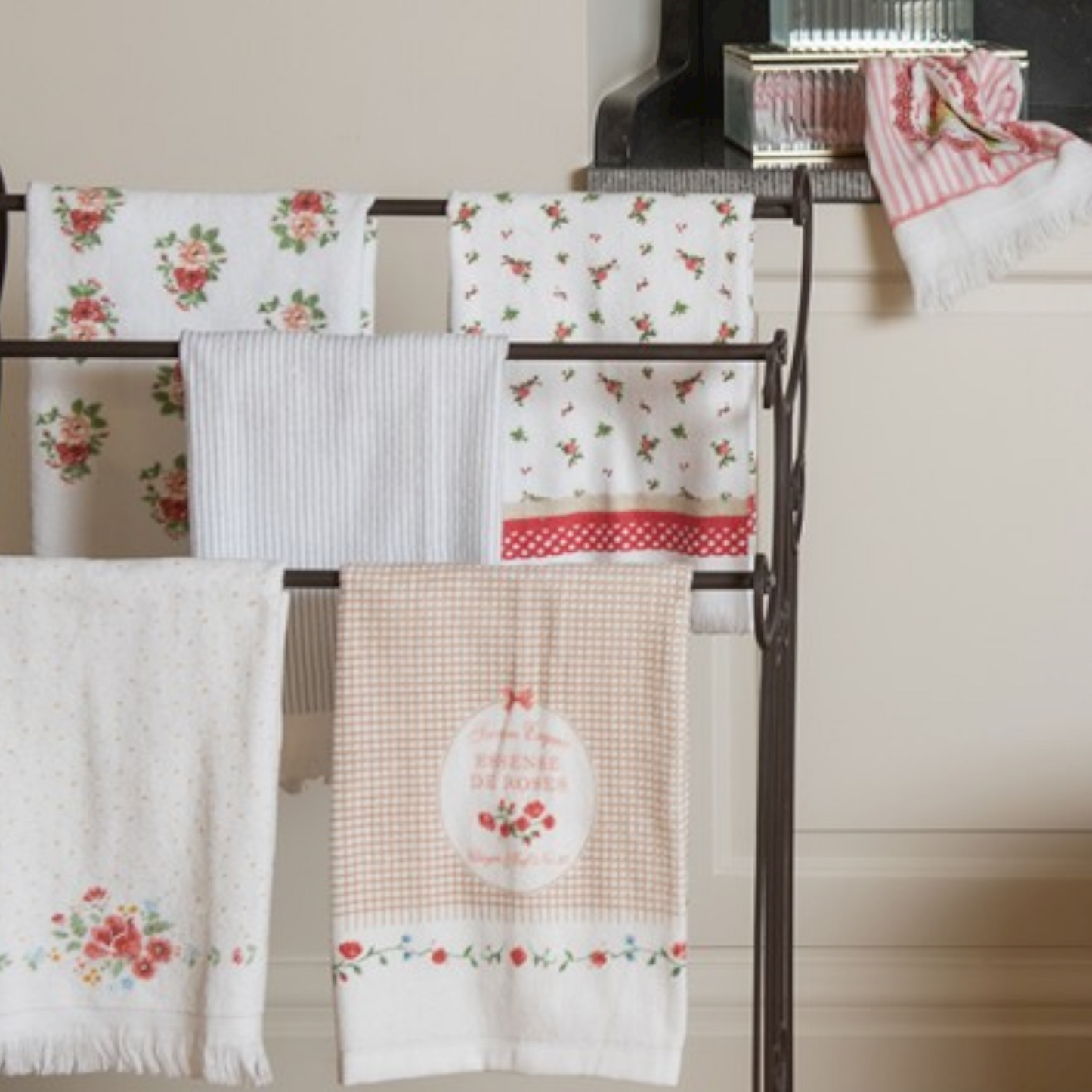 Asciugamano da Cucina Essense de Roses CT008 in Spugna 100% Cotone