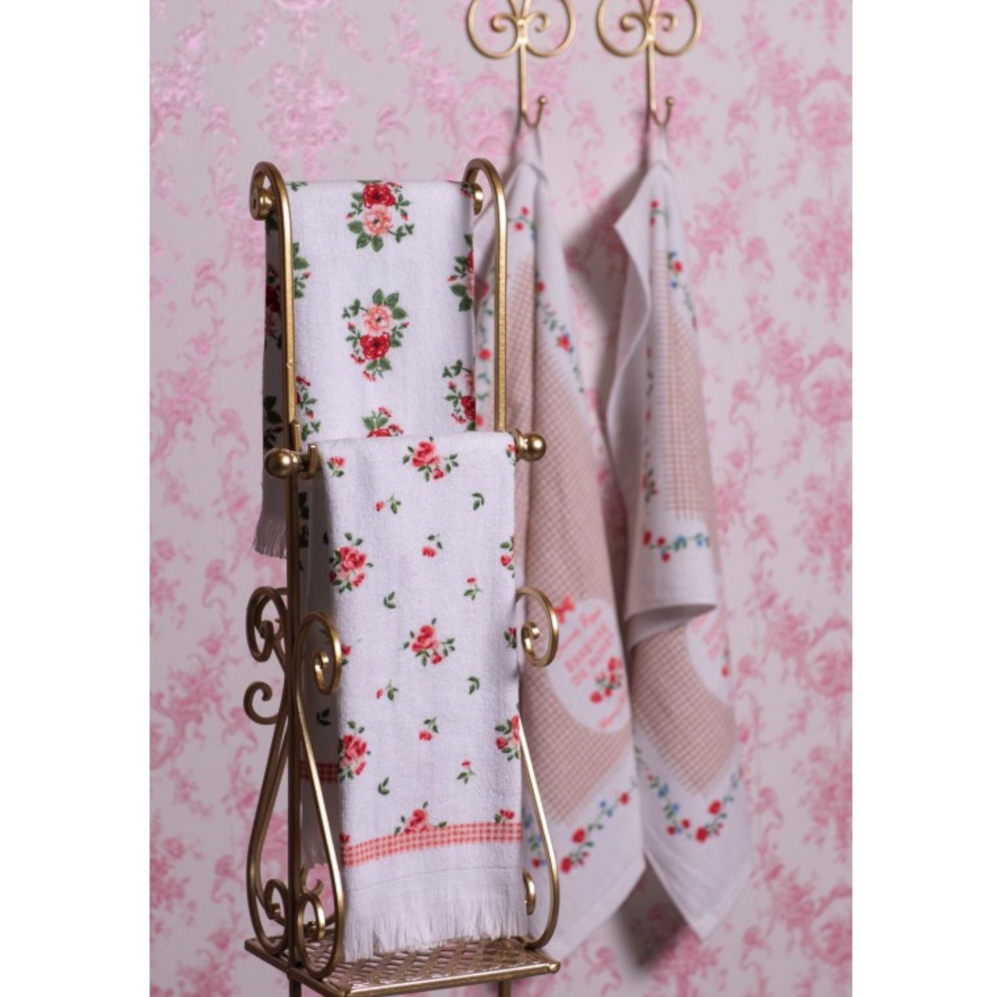 Asciugamano da Cucina Rose Rosse CT012 in Spugna 100% Cotone