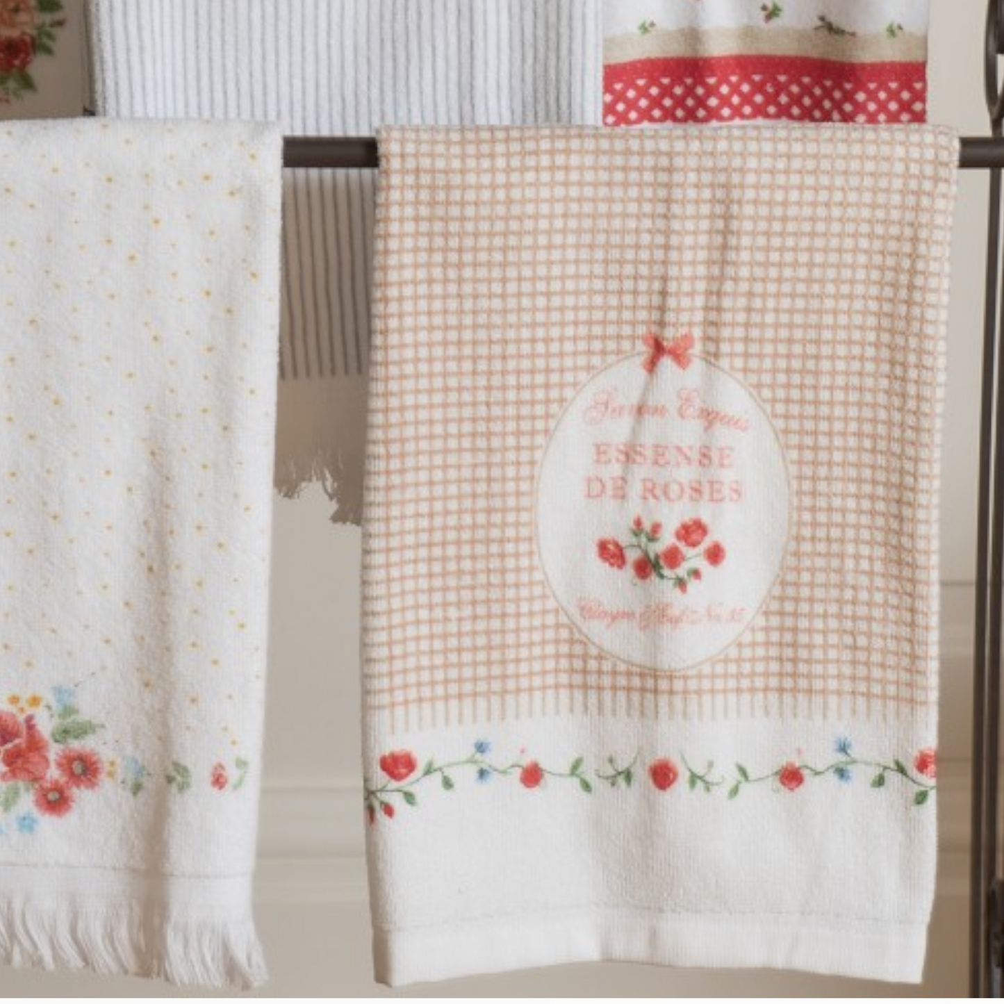 Asciugamano da Cucina Essense de Roses CT008 in Spugna 100% Cotone