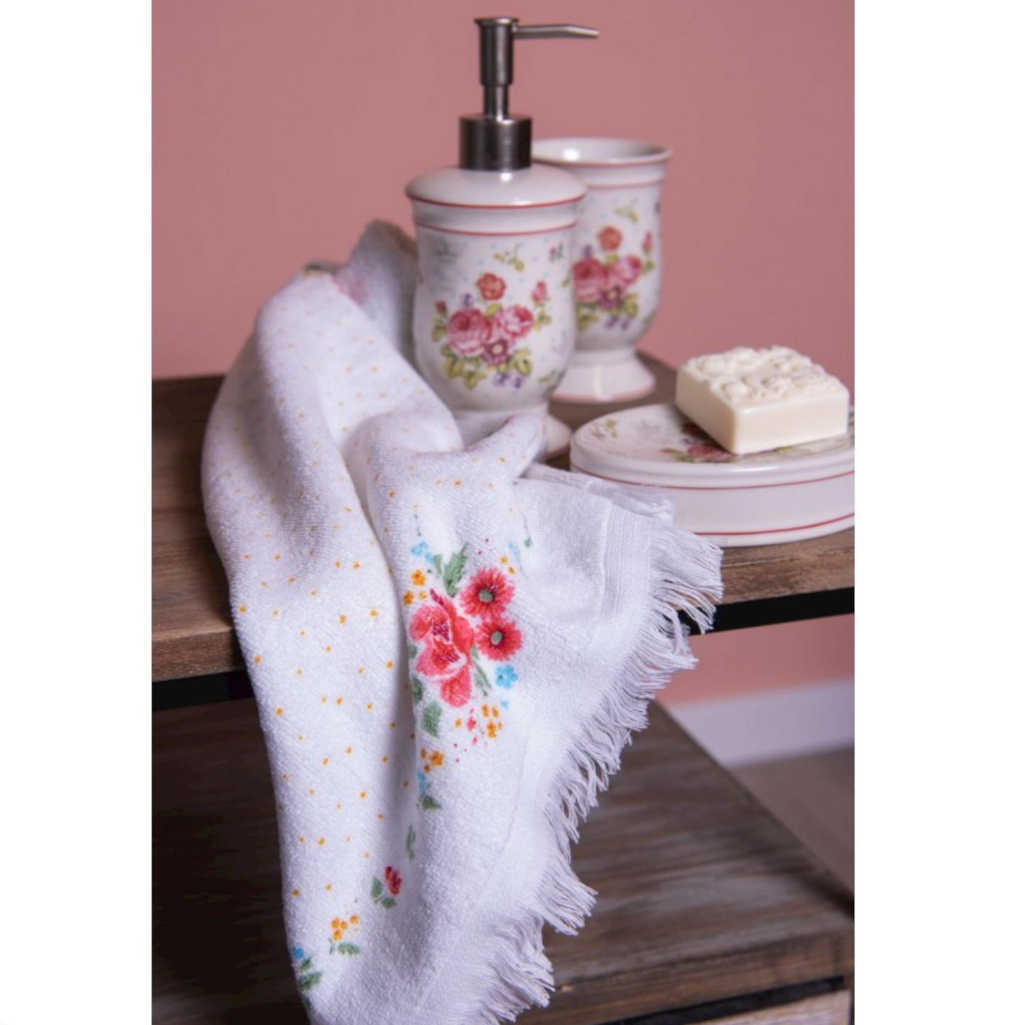 Asciugamano da Cucina Fiori CTLRC2 in Spugna 100% Cotone