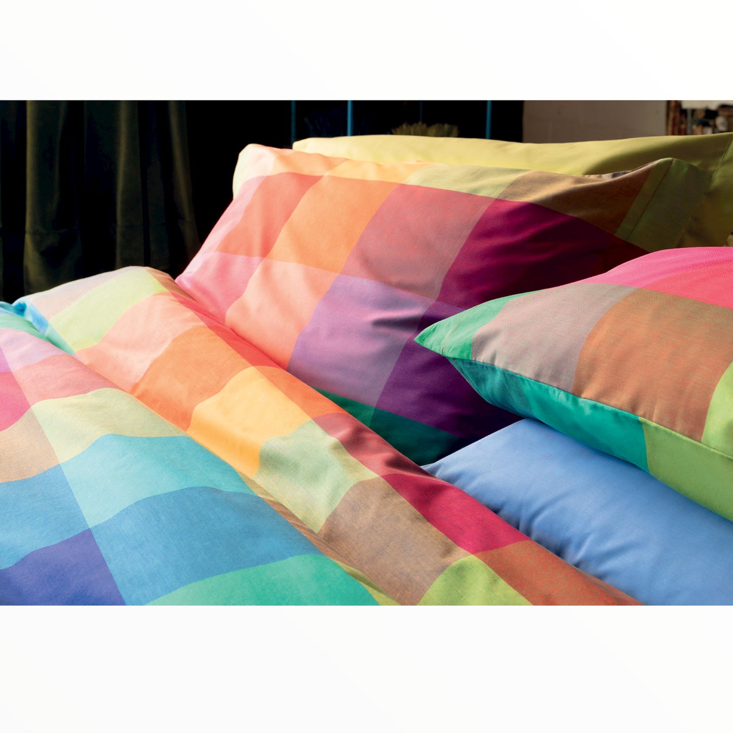 Parure copripiumino Arlecchino 100% cotone pettinato tinto filo