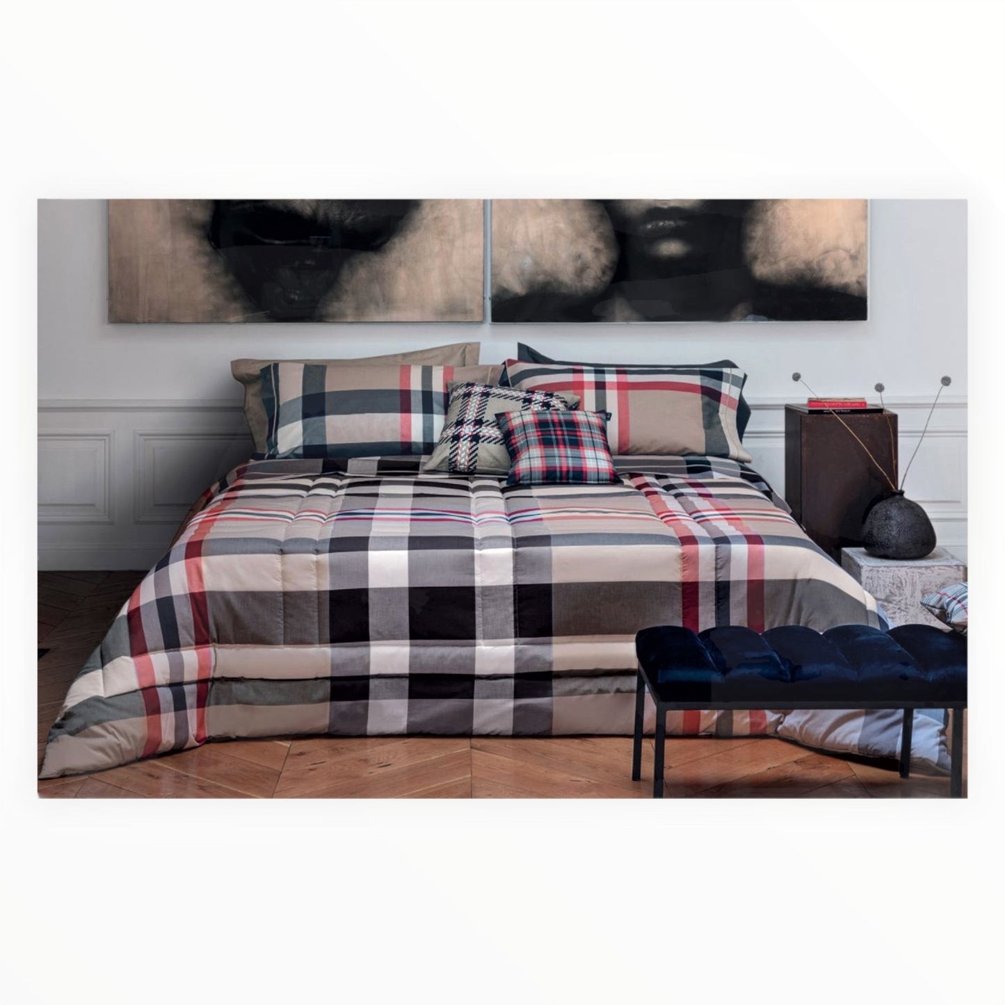 Parure copripiumino Lennox 100% cotone pettinato tinto filo