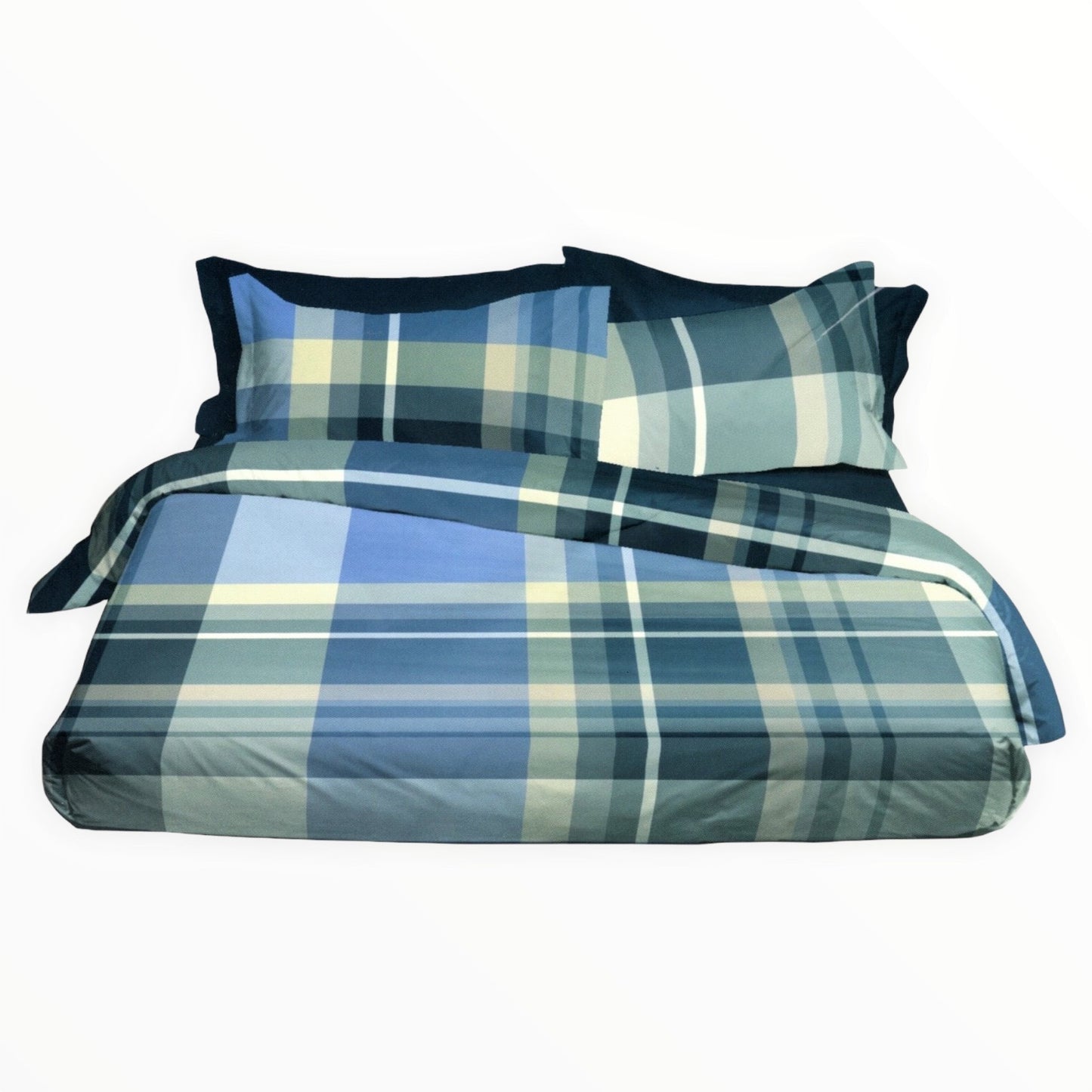 Parure copripiumino Naviglio 100% cotone pettinato tinto filo