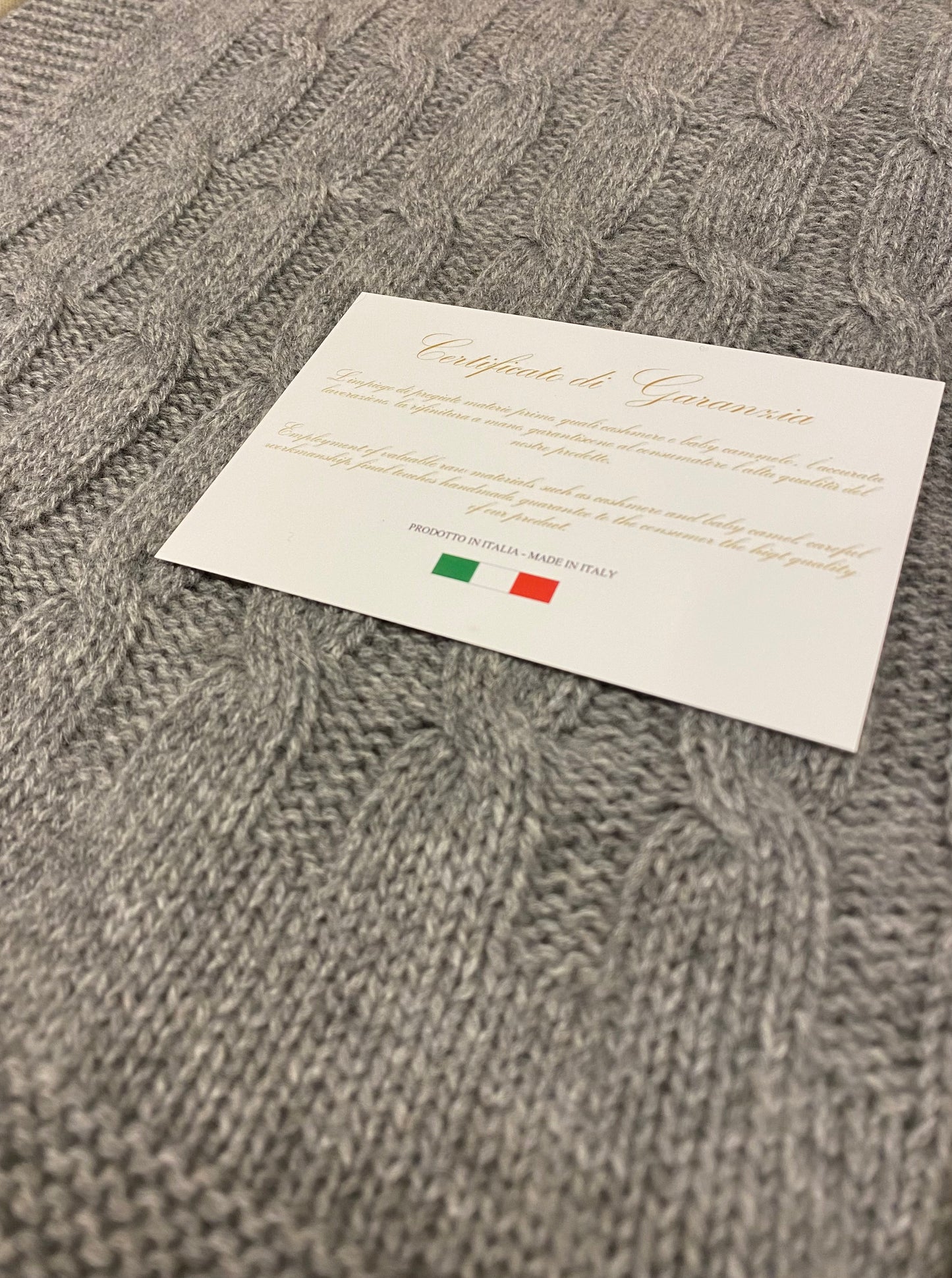 Plaid Top Puro Cashmere Lavorazione Maglia Treccia