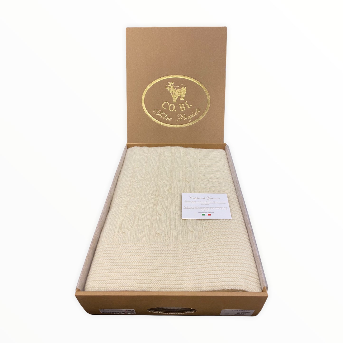 Plaid Treccia Misto Cashmere - Lavorazione a maglia