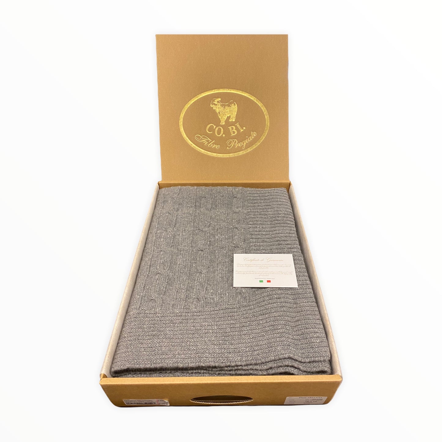 Plaid Treccia Misto Cashmere - Lavorazione a maglia