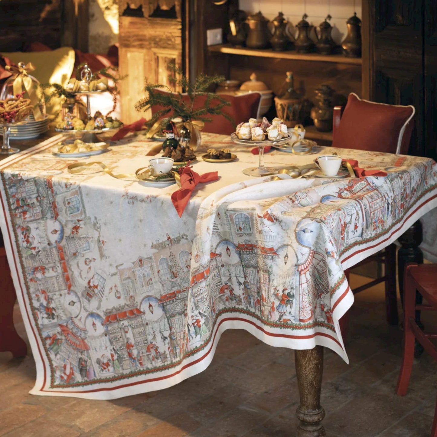 Tovaglia Christmas Shopping puro lino