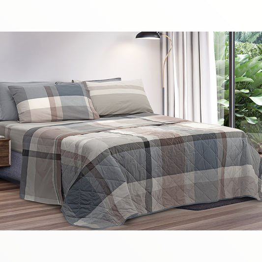 Completo lenzuola Lancaster cotone percalle pettinato tinto filo