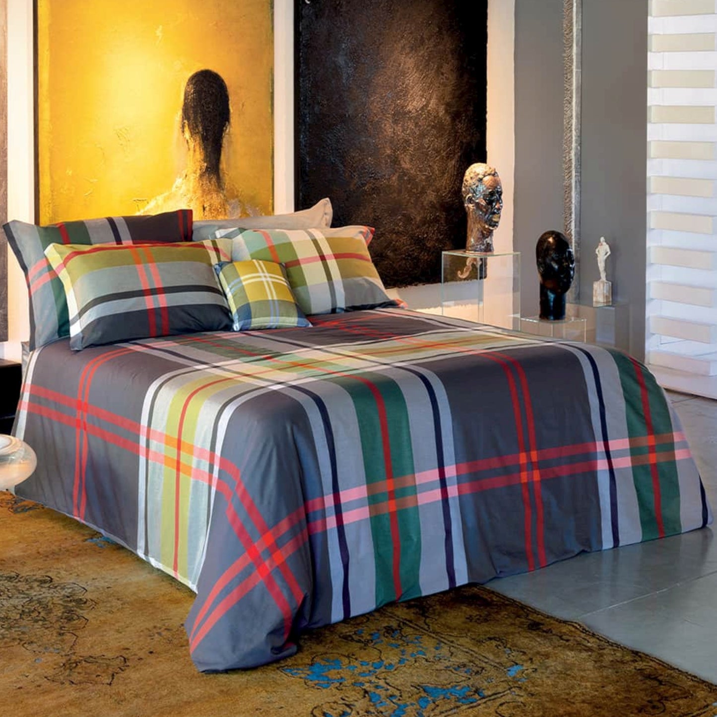 Parure copripiumino Cameron 100% cotone pettinato tinto filo