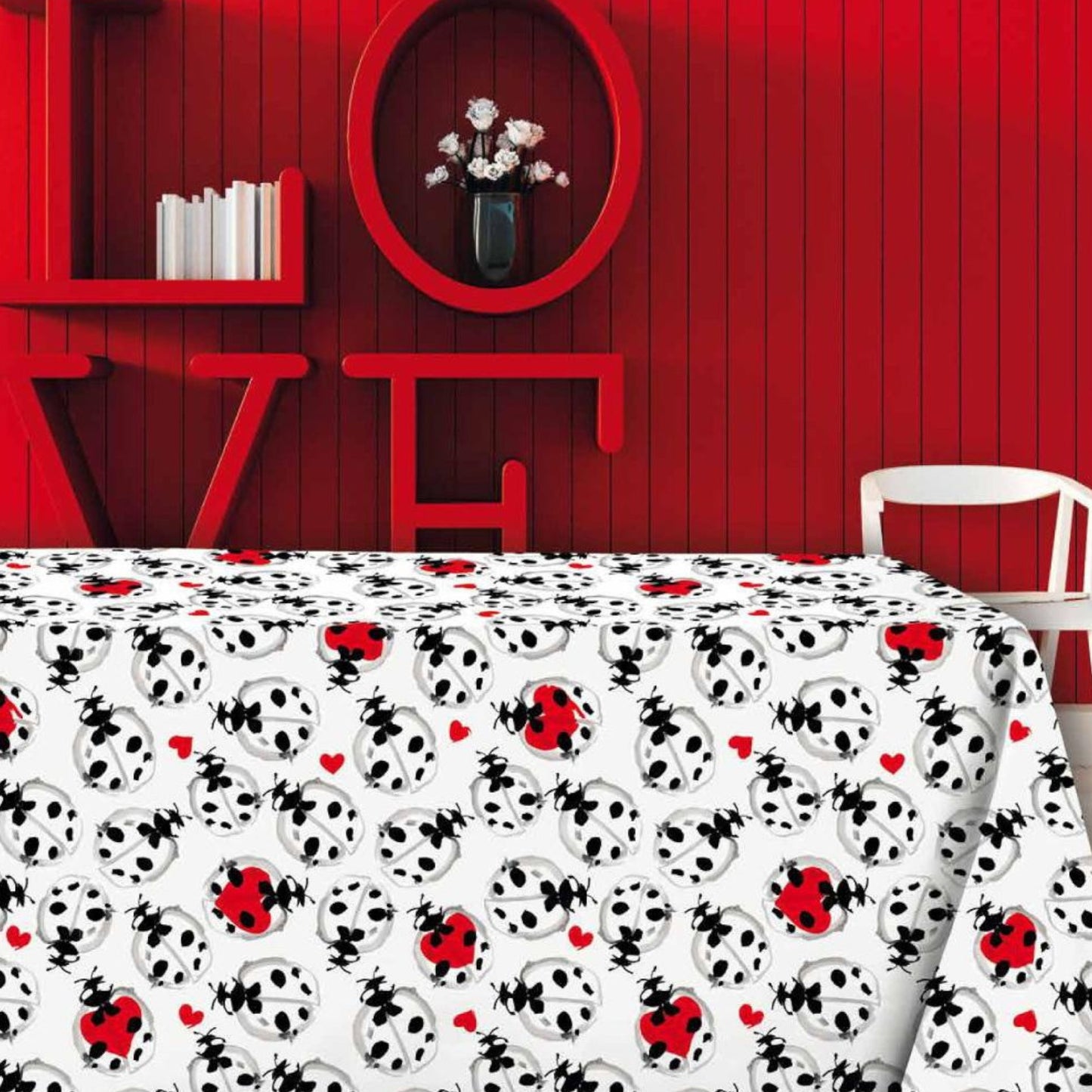 Tovaglia 3731 Coccinelle + tovaglioli in cotone