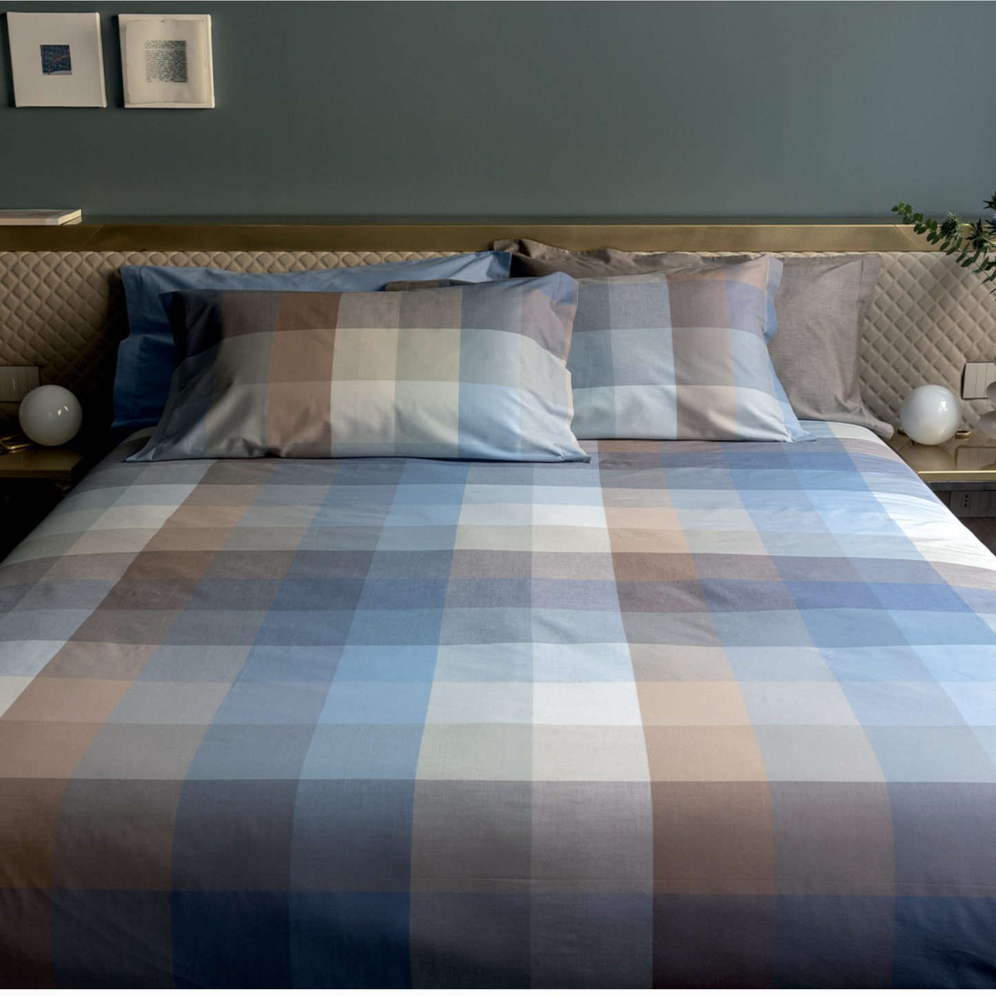 Parure copripiumino Square 100% cotone pettinato tinto filo