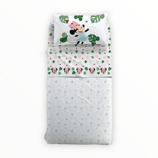 Completo lenzuola Minnie Garden 100% cotone