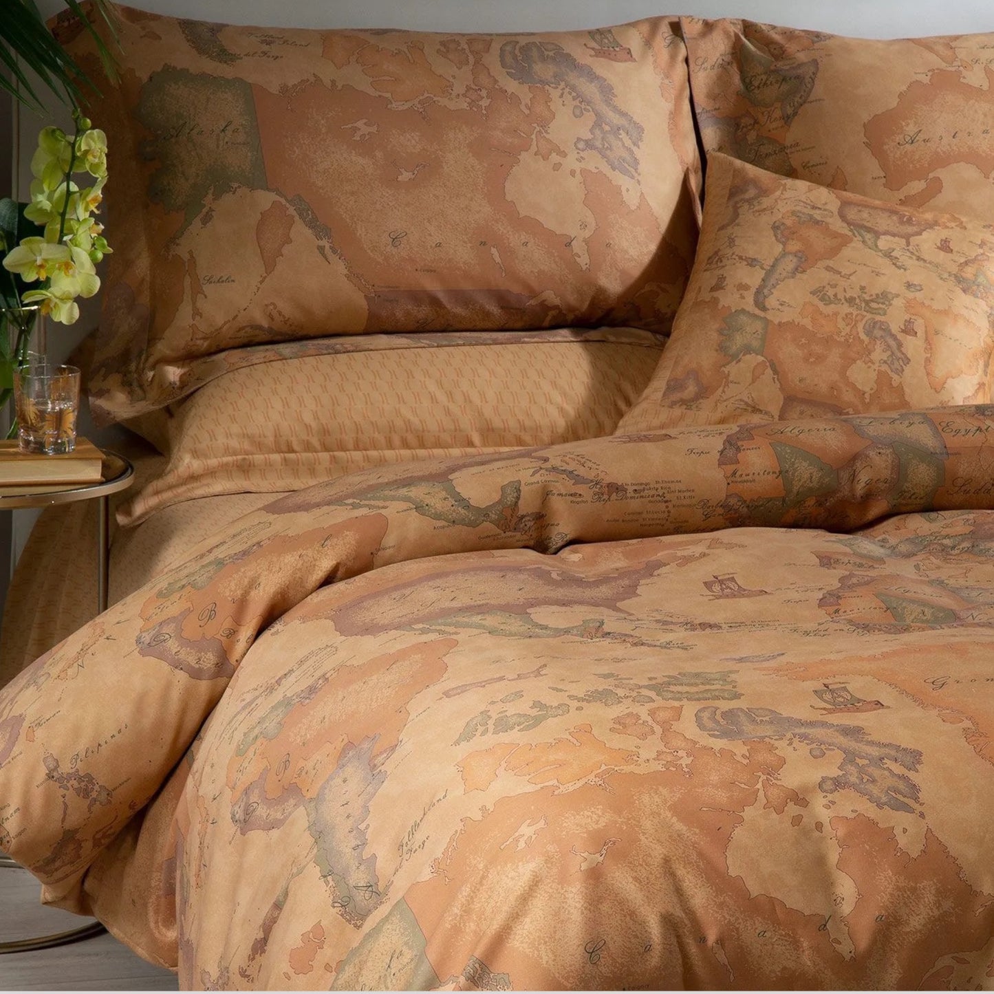 Completo Copripiumino Geo Classic in Raso di Puro Cotone